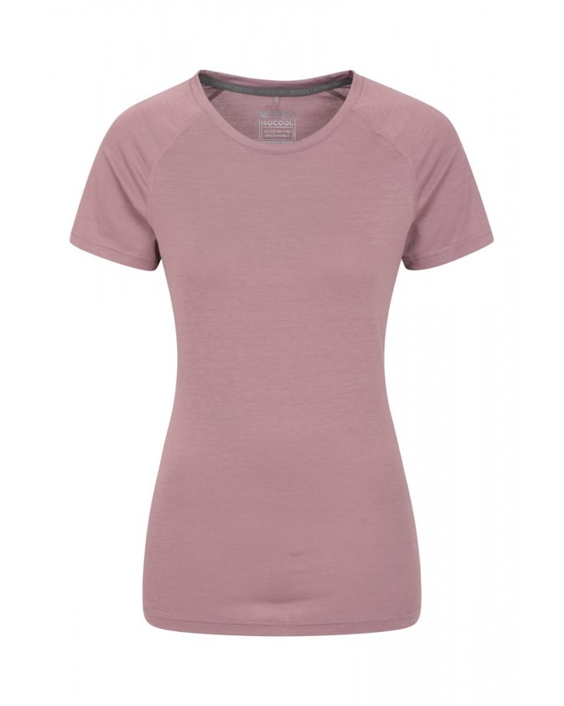 Quick Dry Womens T-Shirt Dusky Purple $11.19 Active