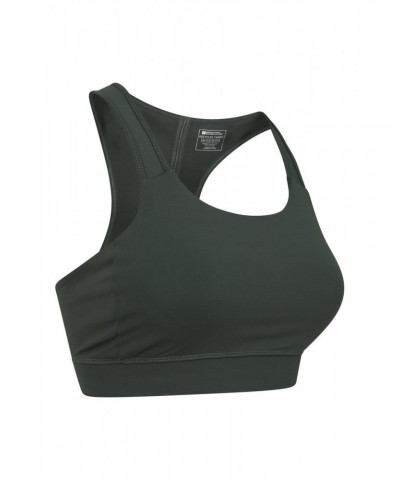 Recycled Mid-Support Womens Sports Bra Dark Green $17.39 Active