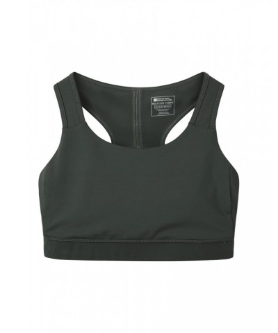 Recycled Mid-Support Womens Sports Bra Dark Green $17.39 Active