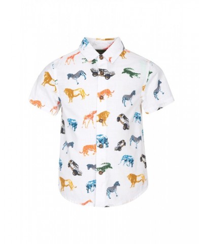 Animal Safari Kids Printed Shirt White $12.64 Tops