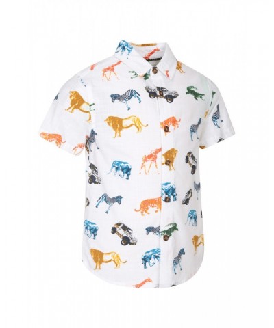 Animal Safari Kids Printed Shirt White $12.64 Tops