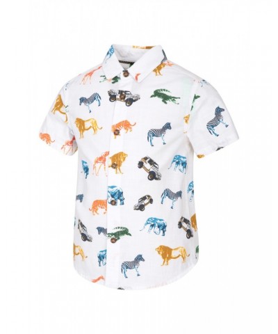 Animal Safari Kids Printed Shirt White $12.64 Tops