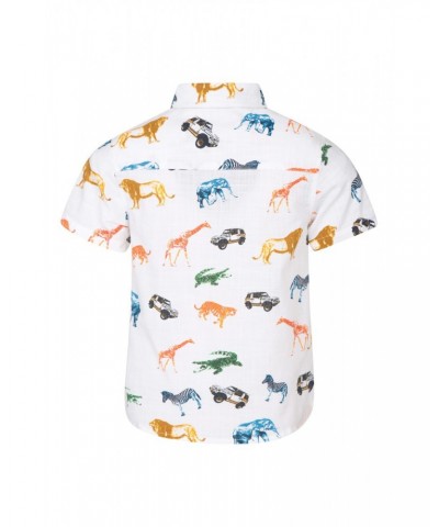 Animal Safari Kids Printed Shirt White $12.64 Tops