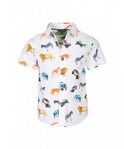 Animal Safari Kids Printed Shirt White $12.64 Tops