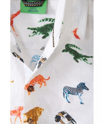 Animal Safari Kids Printed Shirt White $12.64 Tops