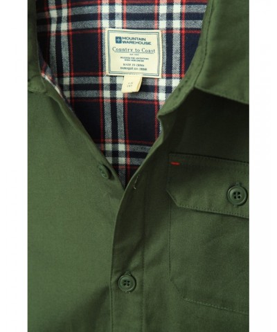 Kids Flannel Lining Canvas Shacket Khaki $17.39 Tops