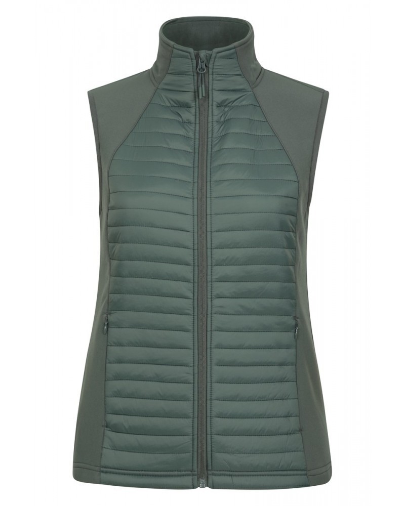 London Womens Insulated Softshell Vest Khaki $14.52 Jackets