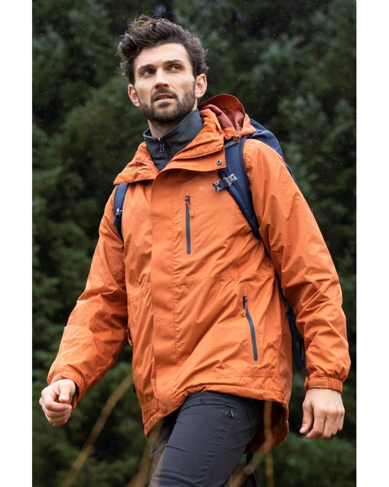 Bracken Extreme 3 in 1 Mens Waterproof Jacket Burnt Orange $69.00 Jackets