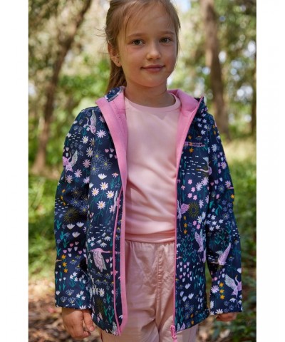 Exodus Kids Printed Water Resistant Softshell Black Iris Navy $14.78 Softshell Jackets