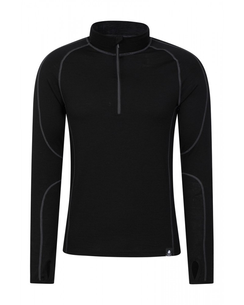 Asgard III Mens Merino Thermal Top Jet Black $20.39 Thermals