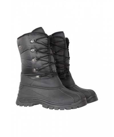 Plough Mens Snow Boots Black $24.43 Footwear