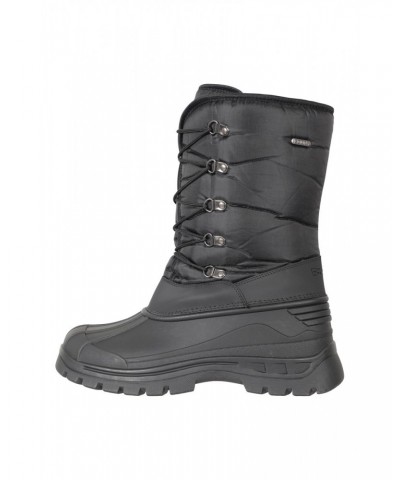 Plough Mens Snow Boots Black $24.43 Footwear