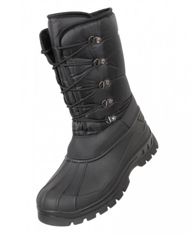 Plough Mens Snow Boots Black $24.43 Footwear