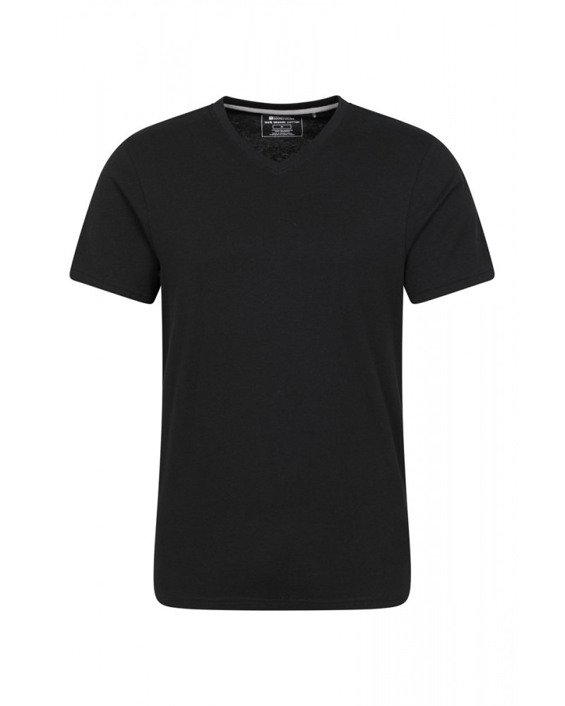 Eden Mens Organic V-Neck T-Shirt Black $11.39 Tops