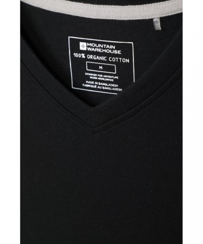 Eden Mens Organic V-Neck T-Shirt Black $11.39 Tops