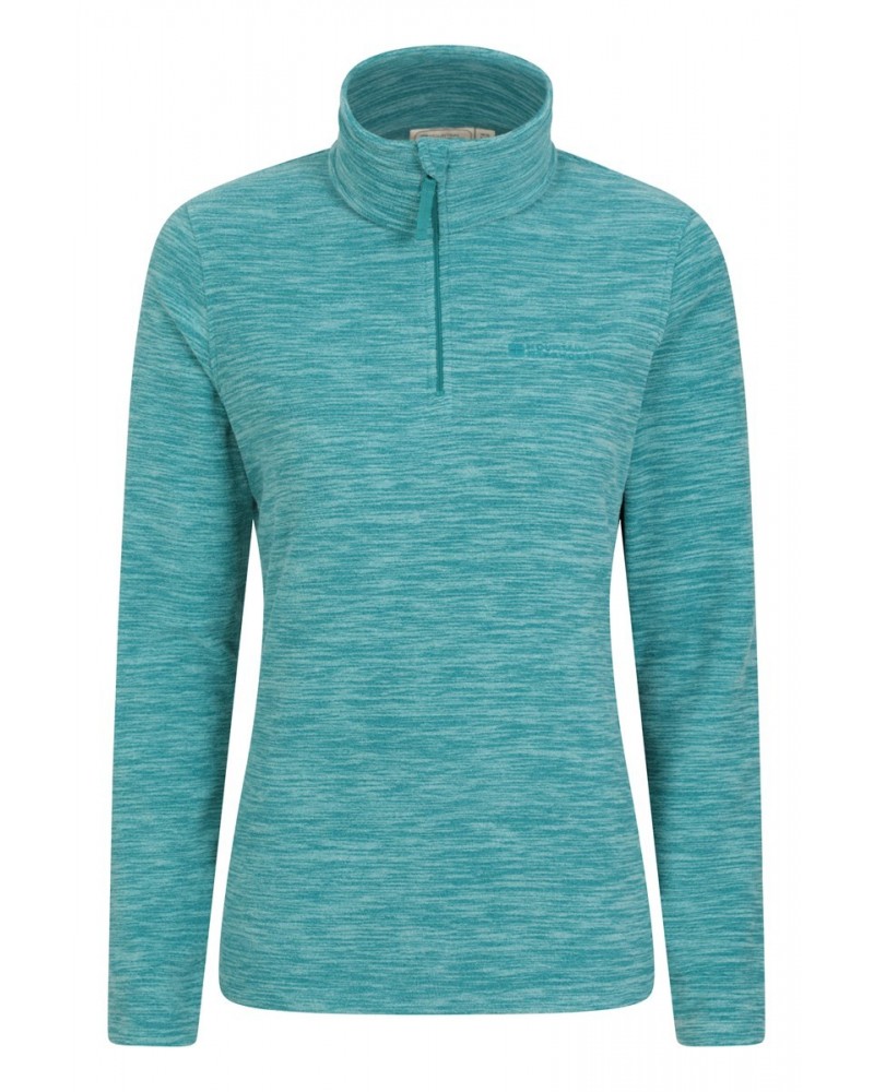 Snowdon Melange Womens Half-Zip Fleece Light Teal $12.50 Fleece