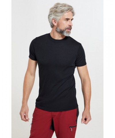 Talus Mens Short Sleeved Round Neck Top Black $11.95 Thermals