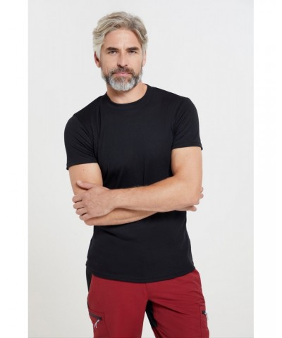 Talus Mens Short Sleeved Round Neck Top Black $11.95 Thermals