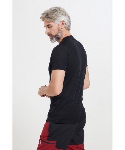 Talus Mens Short Sleeved Round Neck Top Black $11.95 Thermals