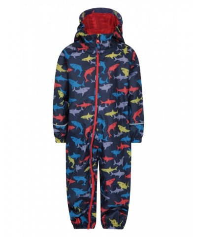 Puddle Kids Printed Waterproof Rain Suit Two Tone Blue $19.94 Babywear