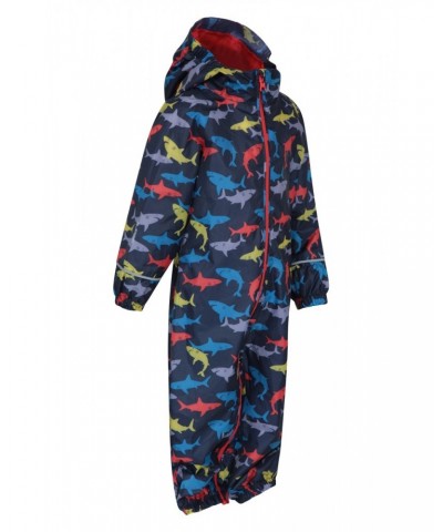 Puddle Kids Printed Waterproof Rain Suit Two Tone Blue $19.94 Babywear