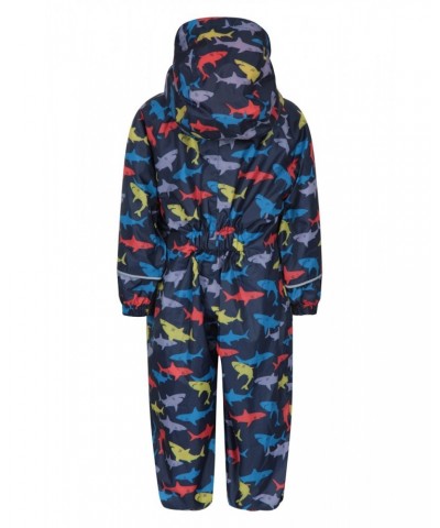 Puddle Kids Printed Waterproof Rain Suit Two Tone Blue $19.94 Babywear