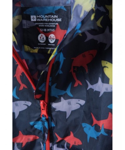 Puddle Kids Printed Waterproof Rain Suit Two Tone Blue $19.94 Babywear