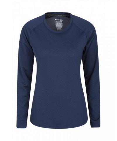 Quick Dry Womens Long Sleeve Top Navy $14.30 Active