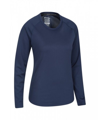 Quick Dry Womens Long Sleeve Top Navy $14.30 Active