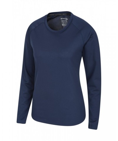 Quick Dry Womens Long Sleeve Top Navy $14.30 Active