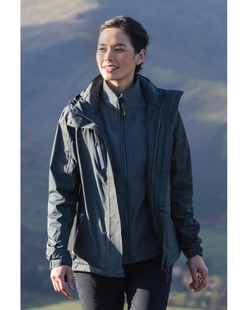 Bracken Extreme Womens 3 in 1 Waterproof Jacket Khaki $57.60 Jackets