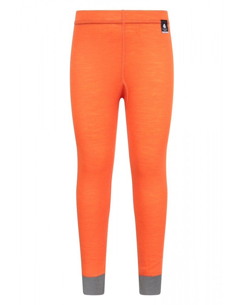 Merino Kids Base Layer Pants Orange $14.74 Base Layers