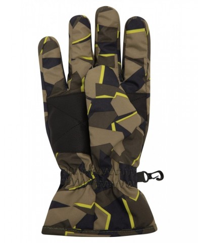 Printed Kids Ski Gloves Khaki $10.99 Accessories