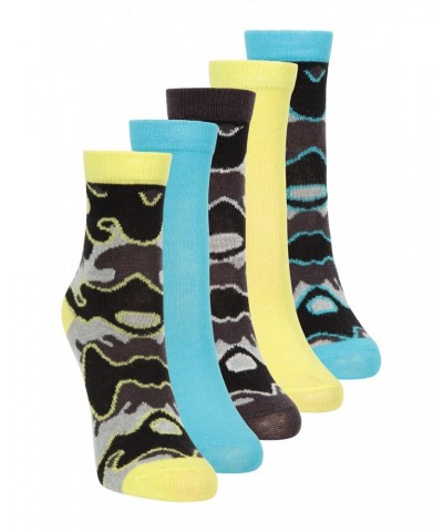 Kids Patterned Mid-Calf Socks 5-Pack Mixed $9.17 Accessories