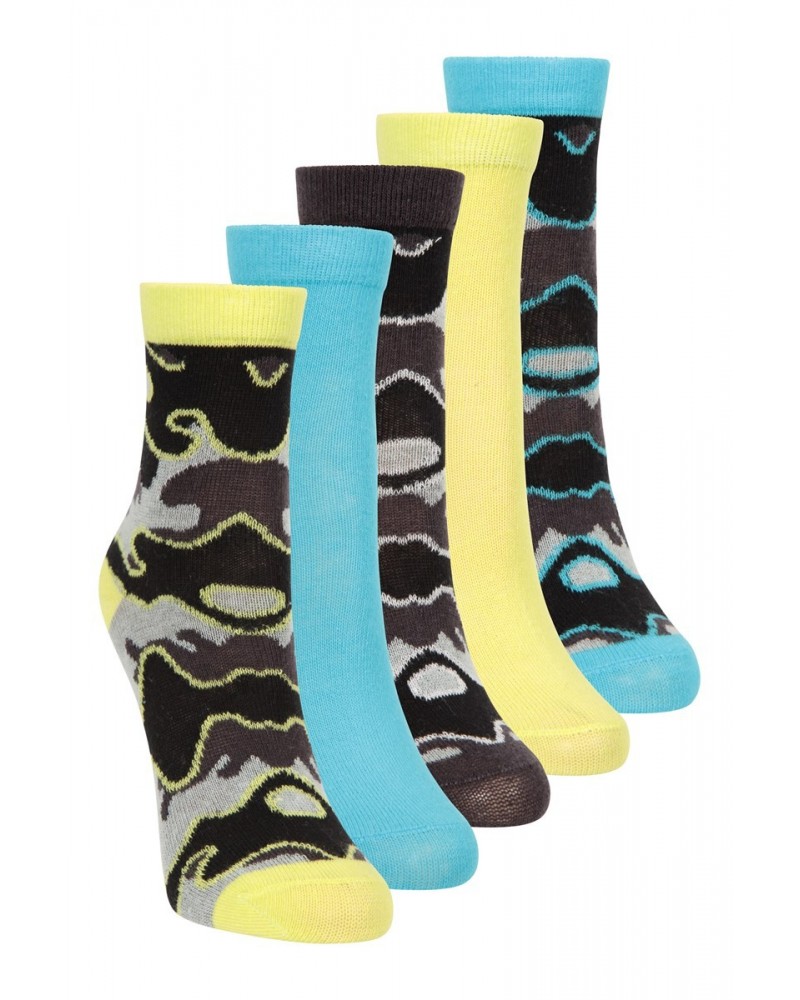 Kids Patterned Mid-Calf Socks 5-Pack Mixed $9.17 Accessories