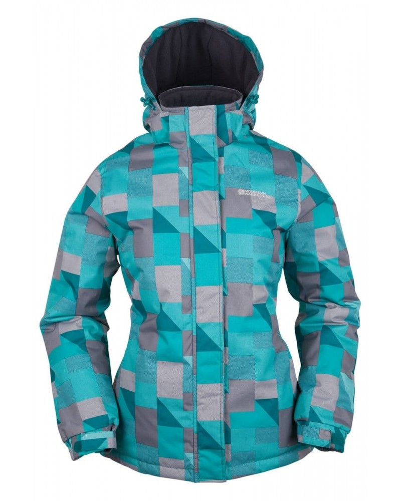 Dawn Womens Printed Ski Jacket Turquoise $28.99 Ski