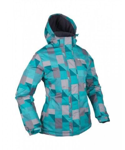 Dawn Womens Printed Ski Jacket Turquoise $28.99 Ski