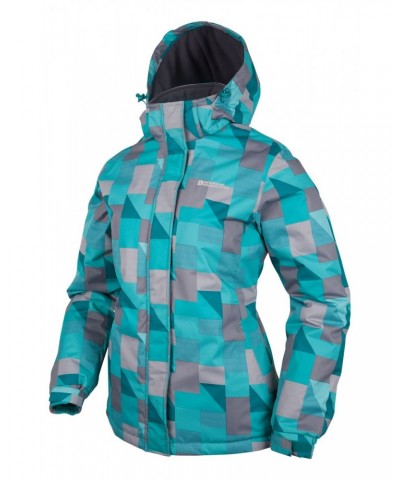 Dawn Womens Printed Ski Jacket Turquoise $28.99 Ski