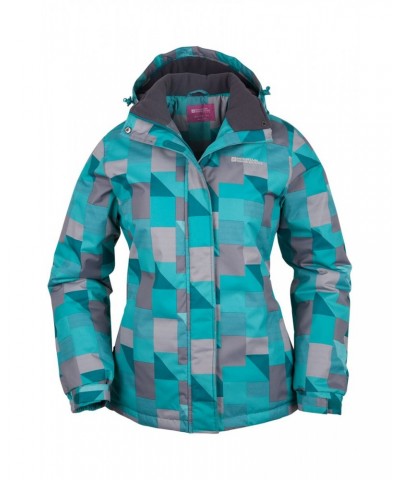 Dawn Womens Printed Ski Jacket Turquoise $28.99 Ski