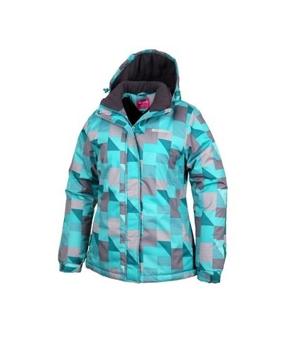 Dawn Womens Printed Ski Jacket Turquoise $28.99 Ski