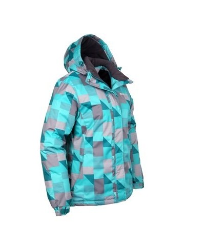 Dawn Womens Printed Ski Jacket Turquoise $28.99 Ski