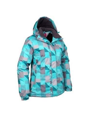 Dawn Womens Printed Ski Jacket Turquoise $28.99 Ski