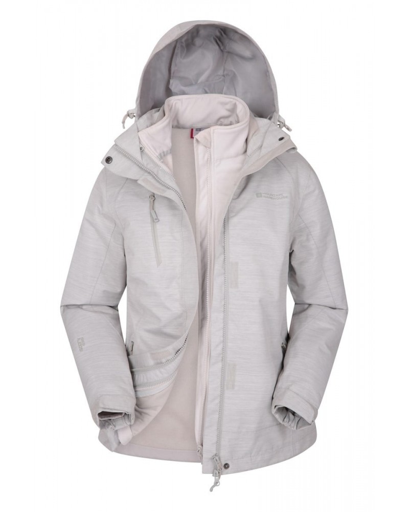 Bracken Melange Womens 3 in 1 Jacket Beige $50.99 Jackets