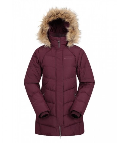 Isla II Womens Long Down Jacket Purple $44.00 Jackets