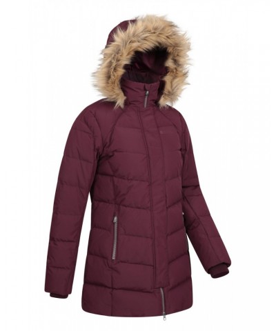 Isla II Womens Long Down Jacket Purple $44.00 Jackets