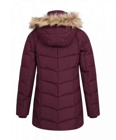 Isla II Womens Long Down Jacket Purple $44.00 Jackets