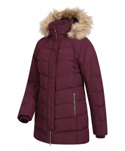 Isla II Womens Long Down Jacket Purple $44.00 Jackets