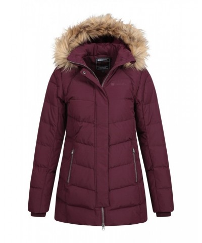 Isla II Womens Long Down Jacket Purple $44.00 Jackets