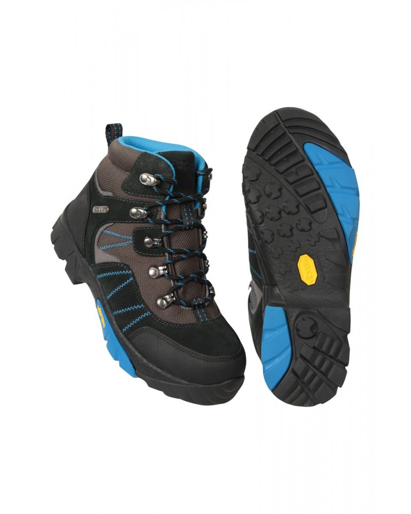 Edinburgh Vibram Youth Waterproof Hiking Boots Blue $32.00 Footwear