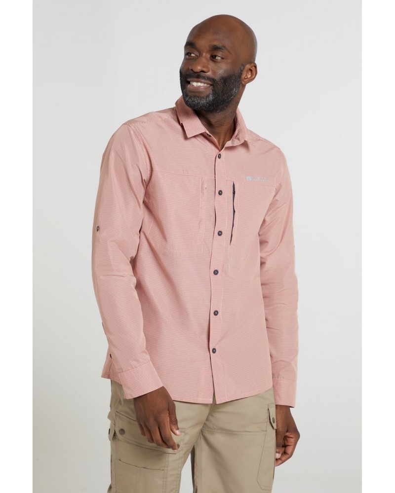 Keel Mens Travel Shirt Orange $17.86 Tops